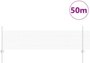 vidaXL Ogrodzenie zgrzewane z 22 słupkami Srebrne 0.5x50 m Stal 3