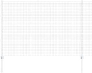 vidaXL Ogrodzenie z siatki spawanej z 44 słupkami srebrnymi 1.5x50 m stal 6