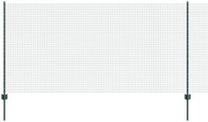 vidaXL Ogrodzenie z siatki spawanej z 5 słupkami U Zielone 1.2x10 m Stal 6