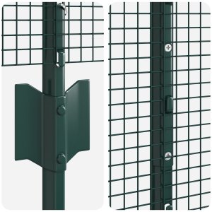 vidaXL Ogrodzenie z siatki spawanej z 5 słupkami U Zielone 1.2x10 m Stal 7