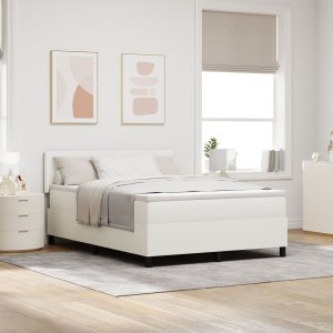 vidaXL Łóżko sprężynowe  z materacem i LED kremowe 160x200 cm Tkanina corduroy 1