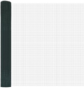 vidaXL Ogrodzenie z drutu spawanego z 13 słupami Zielone 1,4x50 m Stal 5