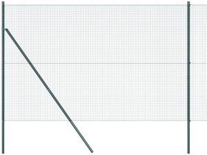 vidaXL Ogrodzenie z drutu spawanego z 13 słupami Zielone 1,4x50 m Stal 6