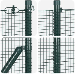 vidaXL Ogrodzenie z drutu spawanego z 13 słupami Zielone 1,4x50 m Stal 7