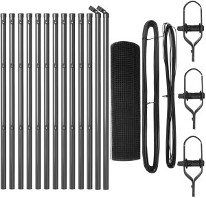 vidaXL Ogrodzenie z 13 słupkami Szare 0.4 x 25 m Stal 2