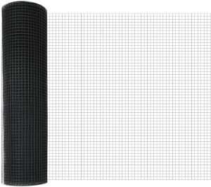 vidaXL Ogrodzenie z 13 słupkami Szare 0.4 x 25 m Stal 5
