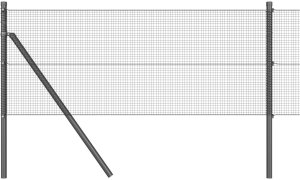 vidaXL Ogrodzenie z 13 słupkami Szare 0.4 x 25 m Stal 6