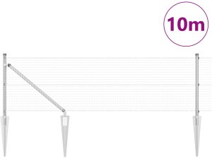 vidaXL Zestaw słupków ogrodzeniowych Zestaw 2 Stal ocynkowana 10 x 0.5 m 3