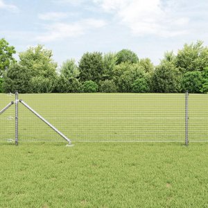 vidaXL Zestaw słupków ogrodzeniowych Zestaw 2 Stal ocynkowana 10 x 0.5 m 4