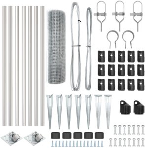 vidaXL Zestaw słupków ogrodzeniowych Zestaw 2 Stal ocynkowana 10 x 0.5 m 5