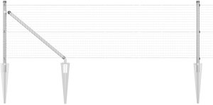 vidaXL Zestaw słupków ogrodzeniowych Zestaw 2 Stal ocynkowana 10 x 0.5 m 7