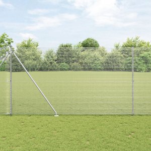 vidaXL Ogrodzenie z drutu spawanego  z 7 słupkami 1.5x10 m Stal ocynkowana 1
