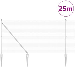 vidaXL Ogrodzenie z drutu spawanego z 13 słupkami szpikulcowymi 1.2x25 m Stal ocynkowana 3