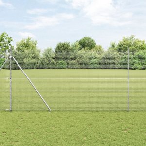 vidaXL Ogrodzenie z drutu spawanego  z 13 słupkami ze szpilek 1.5x50 m Stal ocynkowana 1