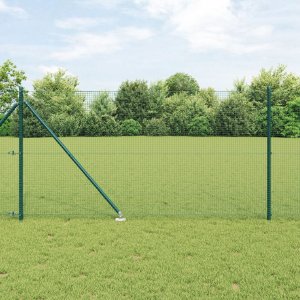 vidaXL Ogrodzenie z drutu spawanego  z gwoździami zielone 1x50 m stal 1