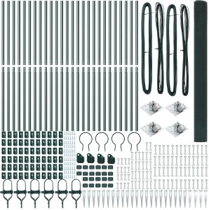 vidaXL Ogrodzenie Zgrzewane  z 13 Pale z Kolcami Zielone 1.5x50 m Stal 4