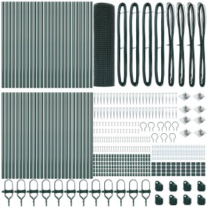 vidaXL Zgrzewane Ogrodzenie Druciane z 13 Słupkami Wbijanymi Zielone 0,5x100 m Stal 4
