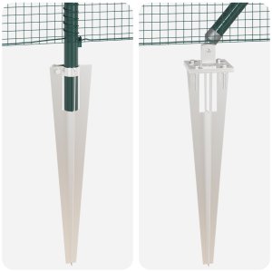 vidaXL Zgrzewane Ogrodzenie Druciane z 13 Słupkami Wbijanymi Zielone 0,5x100 m Stal 8