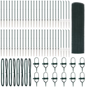 vidaXL Ogrodzenie z drutu spawanego z 13 kotwami Zielone 0.4x100 m Stal 2