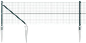 vidaXL Ogrodzenie z drutu spawanego z 13 kotwami Zielone 0.4x100 m Stal 6