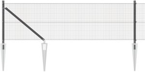 vidaXL Ogrodzenie z drutu spawanego z 7 słupkami szary 0.4 x 10 m stal 6