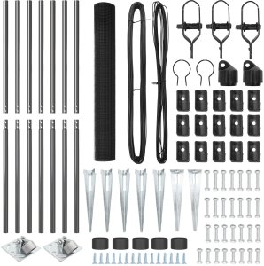 vidaXL Ogrodzenie spawane z 7 kotwami Szare 1,2x10 m Stal 4