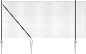 vidaXL Ogrodzenie spawane z 7 kotwami Szare 1,2x10 m Stal 6