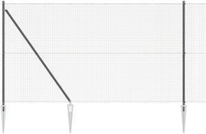 vidaXL Ogrodzenie spawane z 7 słupkami szarym 1.6 x 10 m ze stali 6