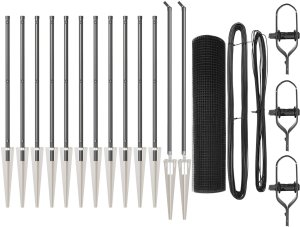 vidaXL Ogrodzenie z drutu  z 13 słupkami kolcowymi szary 0.6x25 m stal 2