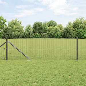 vidaXL Ogrodzenie  ze spawanej siatki z 13 palikami szpilkowymi szary 0.5x100 m stal 1