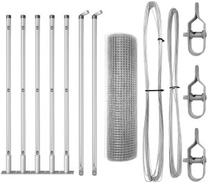 vidaXL Ogrodzenie ze Spawanej Siatki z 7 Słupami Flanged 0.6x10 m Stal Ocynkowana 2