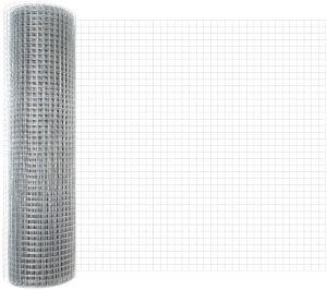 vidaXL Ogrodzenie ze Spawanej Siatki z 7 Słupami Flanged 0.6x10 m Stal Ocynkowana 6