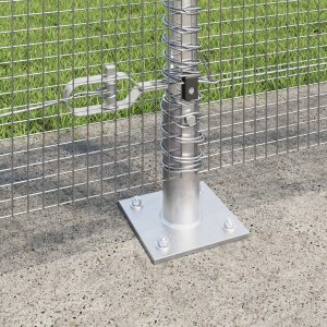vidaXL Ogrodzenie z siatki spawanej z 7 flanszowymi słupkami 1,2 x 10 m Stal ocynkowana 4