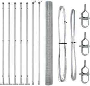 vidaXL Zestaw słupków ogrodzeniowych 2 sztuki Stal ocynkowana 10 x 1.5 m 2