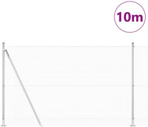 vidaXL Zestaw słupków ogrodzeniowych 2 sztuki Stal ocynkowana 10 x 1.5 m 3