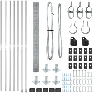 vidaXL Zestaw słupków ogrodzeniowych 2 sztuki Stal ocynkowana 10 x 1.5 m 5