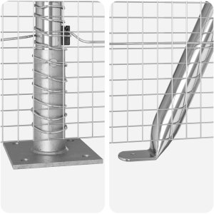 vidaXL Zestaw słupków ogrodzeniowych 2 sztuki Stal ocynkowana 10 x 1.5 m 9