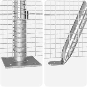 vidaXL Ogrodzenie z drutu spawanego z 13 słupkami flanszowymi 0.8x25 m Stal ocynkowana 9