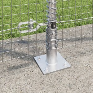 vidaXL Ogrodzenie z 13 słupkami z flanszami 1.2x25 m ze stali ocynkowanej 4