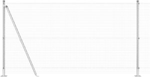 vidaXL Ogrodzenie z 13 słupkami z flanszami 1.2x25 m ze stali ocynkowanej 7
