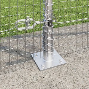 vidaXL Ogrodzenie Spawane z 13 Słupami Flangowanymi 1,6x25 m Stal Ocynkowana 4