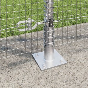 vidaXL Ogrodzenie z drutu spawanego z 13 słupkami flensowanymi 1.2x50 m stal ocynkowana 4