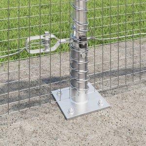 vidaXL Ogrodzenie z drutu spawanego z 13 słupkami flanszowymi 0.6x100 m ze stali ocynkowanej 4