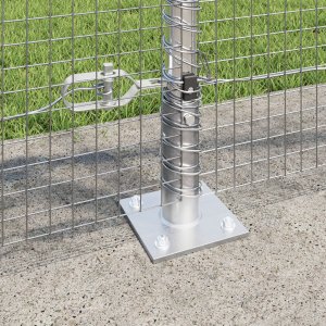 vidaXL Ogrodzenie spawane z 13 flangowanymi słupami 0.8x100 m stal ocynkowana 4