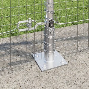 vidaXL Ogrodzenie z drutu spawanego z 13 słupkami z flanszą 0.8x100 m stal ocynkowana 4