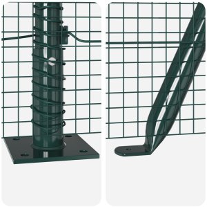 vidaXL Ogrodzenie z drutu spawanego z 13 słupkami ze flandrami Zielone 0.8x50 m Stalowe 9