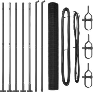 vidaXL Ogrodzenie spawane z 7 słupkami z kołnierzem Szary 1.4x10 m Stal 2