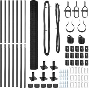 vidaXL Ogrodzenie spawane z 7 słupkami z kołnierzem Szary 1.4x10 m Stal 5
