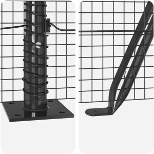 vidaXL Ogrodzenie z drutu spawanego z 7 słupkami flanszowymi Szare 1,6x10 m Stal 9