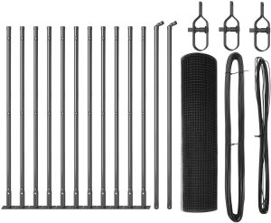 vidaXL Ogrodzenie z 13 słupkami z podwójnym kołnierzem Szary 0.4x25 m Stal 2